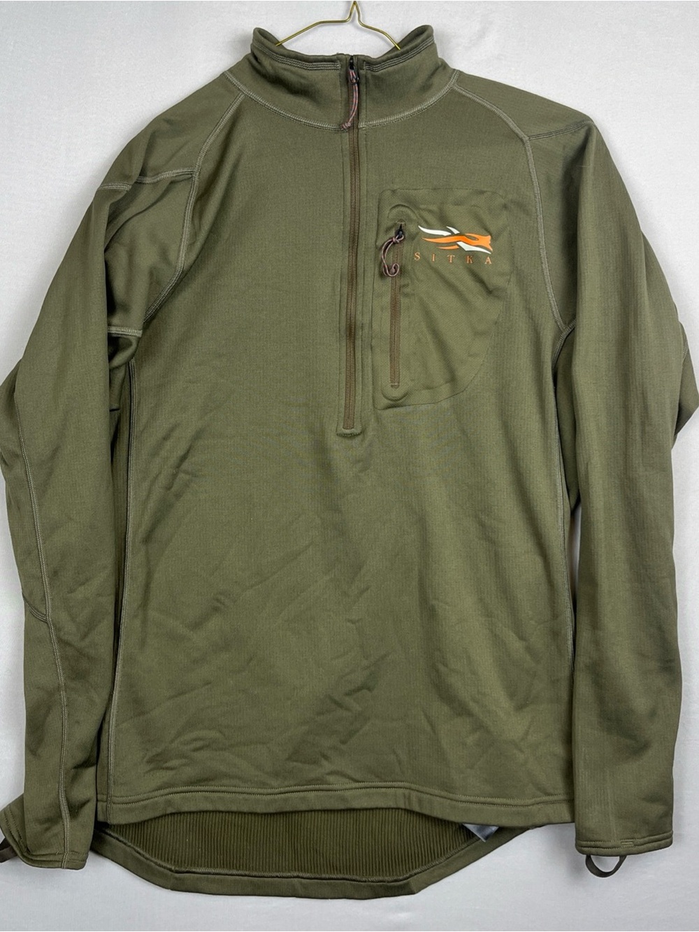 Sitka Core Midweight Zip T Fleece Men's Medium Pyrite Olive Green Thermal Hunt